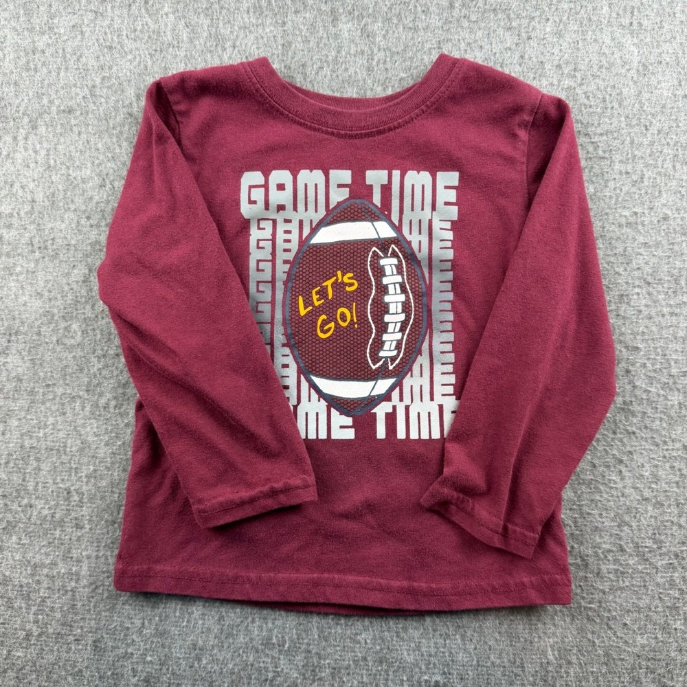 Garanimals Graphic T-Shirt Kids 3T Burgundy Long Sleeve Football Game Time